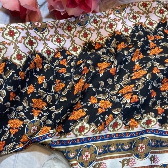 Zara Satin Floral Baroque Print Bomber Zip Front Jacket (sz L) - Picture 6 of 11